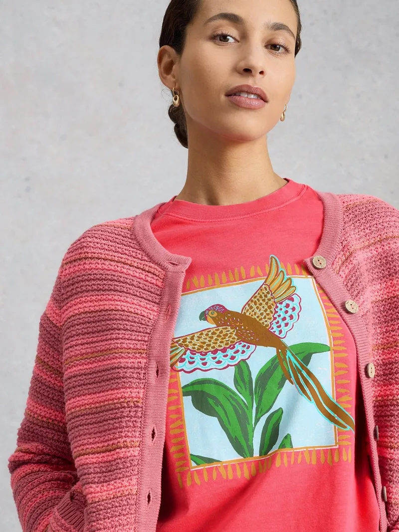 White Stuff Grafik-T-Shirt Gina - 48, Rosa print, – Produktbild 1 von 4
