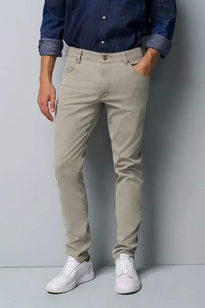 M 5 BY MEYER M 5 BY MEYER Baumwolle-Tencel Microstruktur Five Pocket, Beige (beige), – Produktbild 3 von 6
