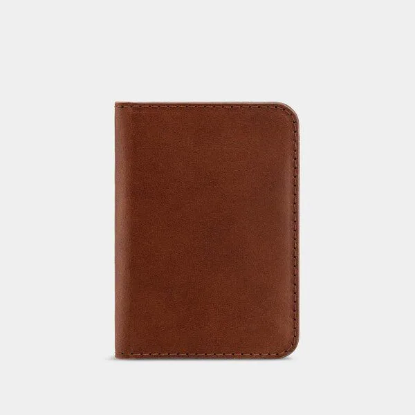 GOOD WILHELM GOOD WILHELM Klassische Bi-fold Geldbörse mit RFID Schutz - Vachetta Leder, Cognac, – Produktbild 2 von 3