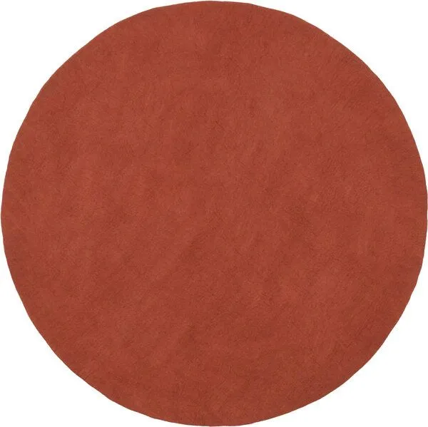 myfelt myfelt Filzteppich rund, 100% reiner Schurwolle, Rostrot (lora), – Produktbild 1 von 4