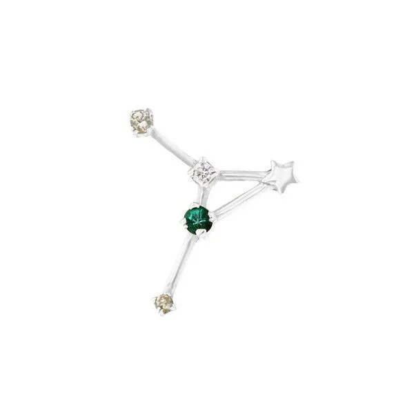 Eppi Eppi Goldener Ohrring mit Sternzeichen Cancer, Weiss, – Produktbild 2 von 2