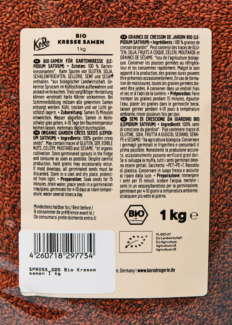 KoRo Bio Kressesamen 1 kg – Produktbild 3 von 5