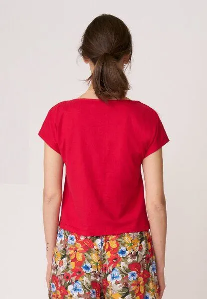LANA Organic LANA Organic Shirt mit Knopfleiste, Modell Edda, Tomate, – Produktbild 4 von 4
