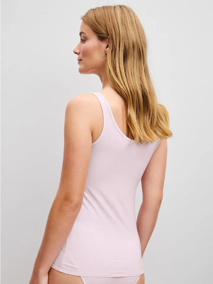 CALIDA CALIDA Shirttop Essential Cotton Baumwoll-Mix, Single Jersey, elastisch, Rundhalsausschnitt, Rosa, – Produktbild 4 von 5