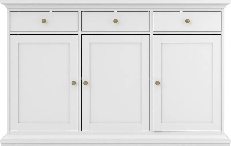 Home affaire Kommode Paris, mit vielen Staurammöglichkeiten und einer Rahmenoptik, Breite 143,7 cm, Weiß, – Produktbild 3 von 5