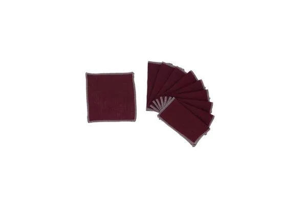 NoWaste Wrapping NoWaste Wrapping Stofftaschentücher 10er Set, Aubergine, – Produktbild 2 von 4