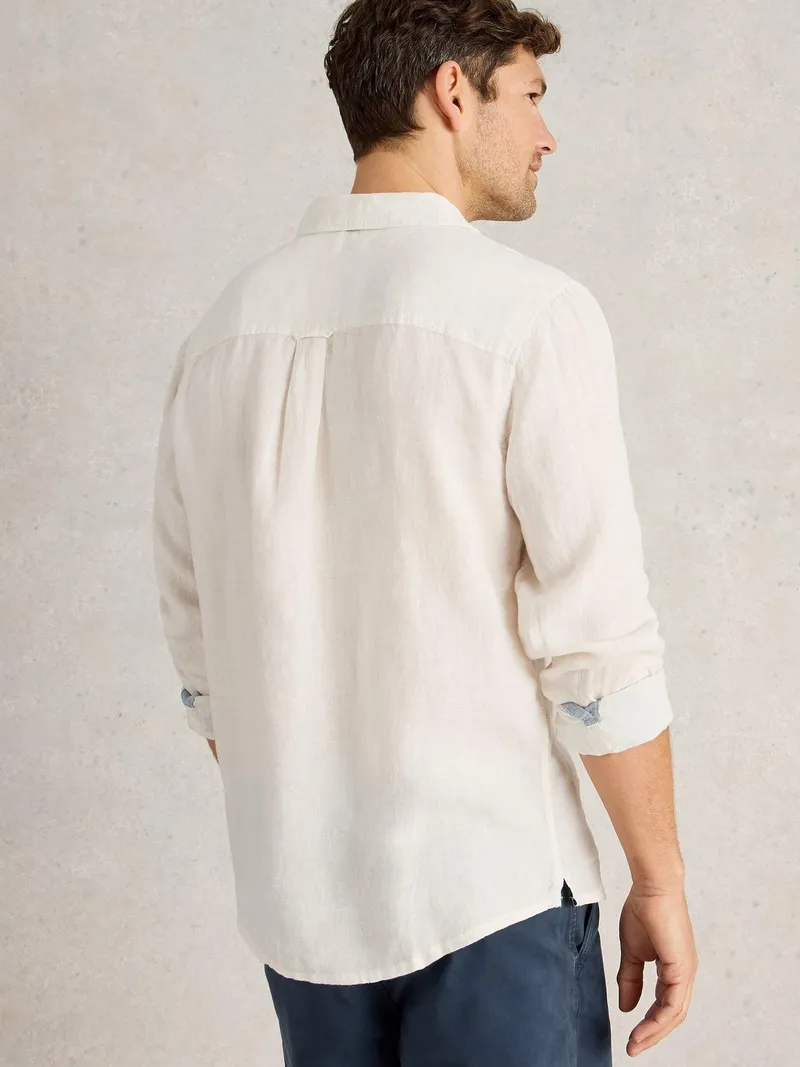 White Stuff Leinenhemd Keswick Langarm - XXL, Reines weiß, – Produktbild 4 von 4