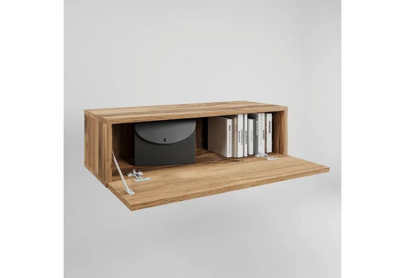OTTO home Mehrzweckschrank Paris Kleine Garderobe Wandschrank 70 cm breit, 1 Klappe, Braun, – Produktbild 4 von 5