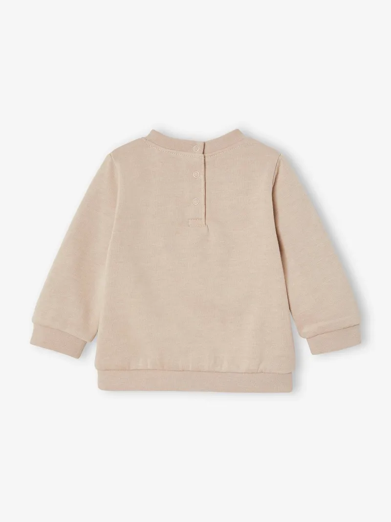 Vertbaudet Jungen Baby Sweatshirt, Beige meliert, – Produktbild 2 von 4