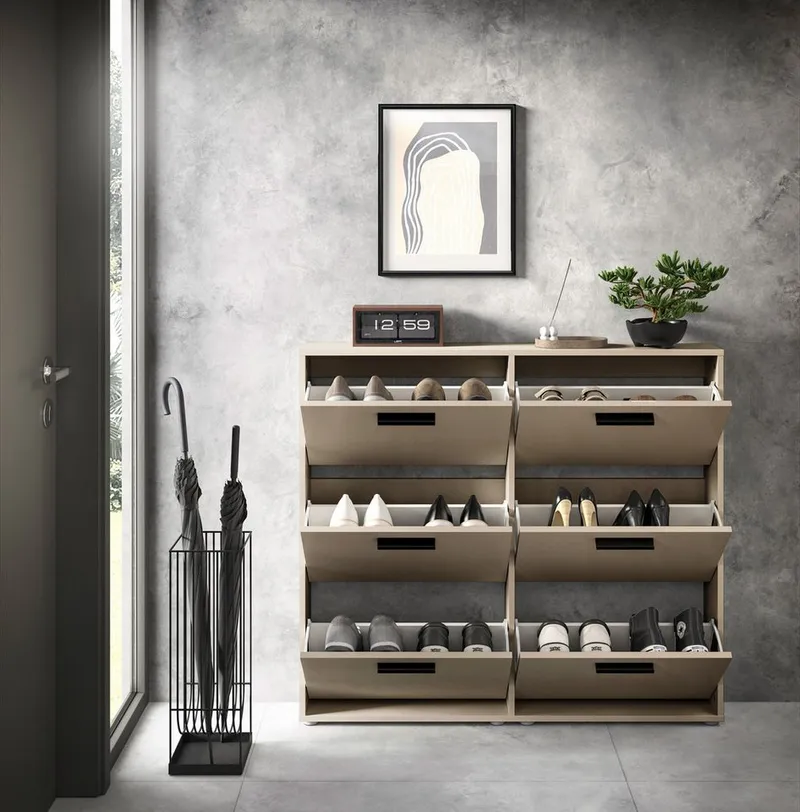 PREISBRECHER Schuhkipper Sam, ca. 12 Paar Schuhe, in Kaschmir - 116x103x17cm (BxHxT) – Produktbild 5 von 5