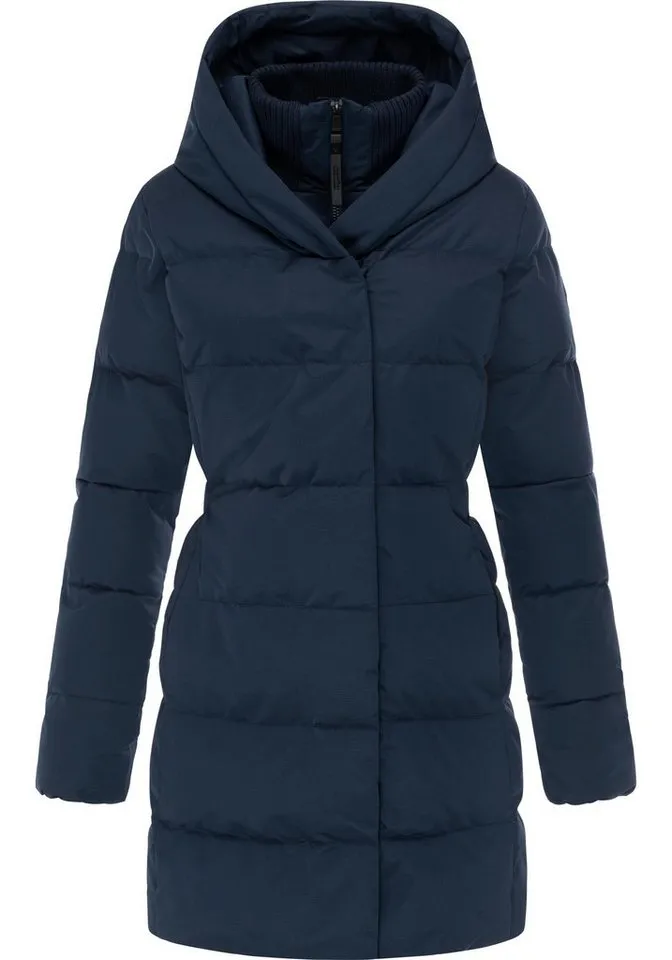 ragwear ragwear Steppmantel Niani YOUMODO Warmer Wintermantel mit hohem Kragen und Kapuze, Blau, – Produktbild 2 von 3