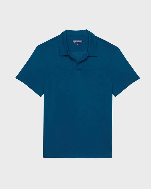 Vilebrequin Vilebrequin - Einfarbiges Polohemd Aus Tencel Für Herren - Polohemd - Pirinol - Blau - Größe XL, Blau, – Produktbild 1 von 1