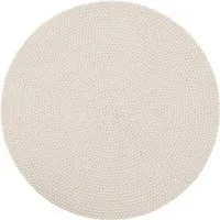 myfelt myfelt Filzkugelteppich rund, 100% Schurwolle, Naturweiß (linéa), – Produktbild 1 von 1