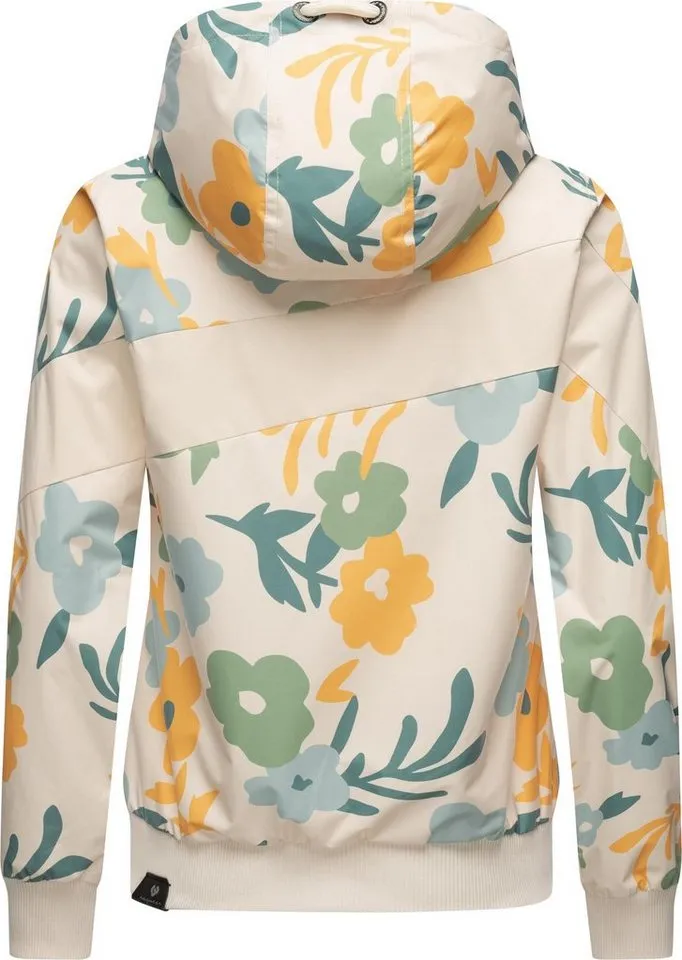 ragwear ragwear Outdoorjacke Nuggie Block Flower modische Damen Freizeitjacke mit floralem Print, Beige|braun, – Produktbild 4 von 5