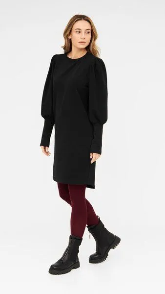WiDDA berlin WiDDA berlin KOILE schwarzes Sweatkleid mit Puffärmeln aus Bio-Baumwolle – Produktbild 3 von 3