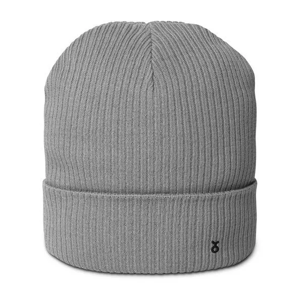 Rippenmütze aus Bio-Baumwolle Unisex - PepMelon schwarzes Logo, Grau, – Produktbild 1 von 4