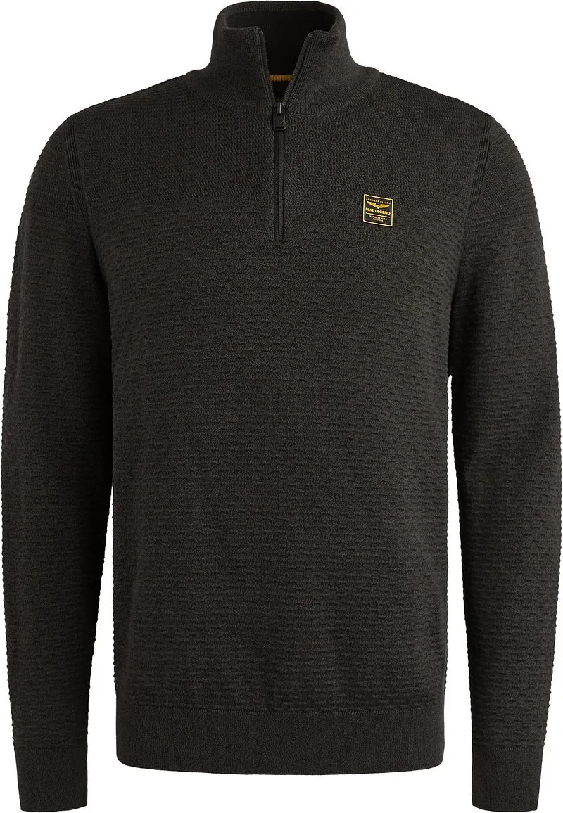 PME Legend PME Legend Half Zip Structure Mouliné Sweater Schwarz - Größe XL, Schwarz, – Produktbild 1 von 5