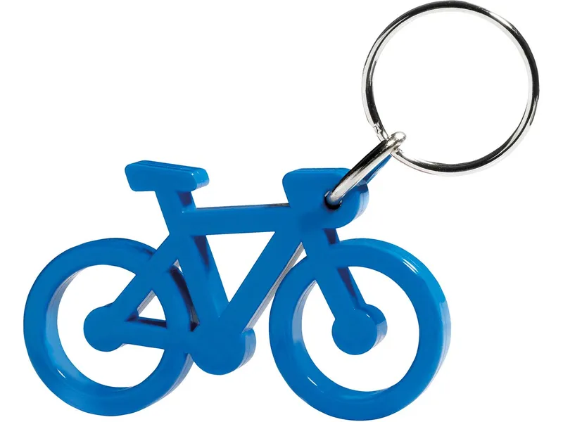 Schlüsselanhänger "Fahrrad" inkl. 1-farbigem Aufdruck, blau Vollton – Produktbild 1 von 1