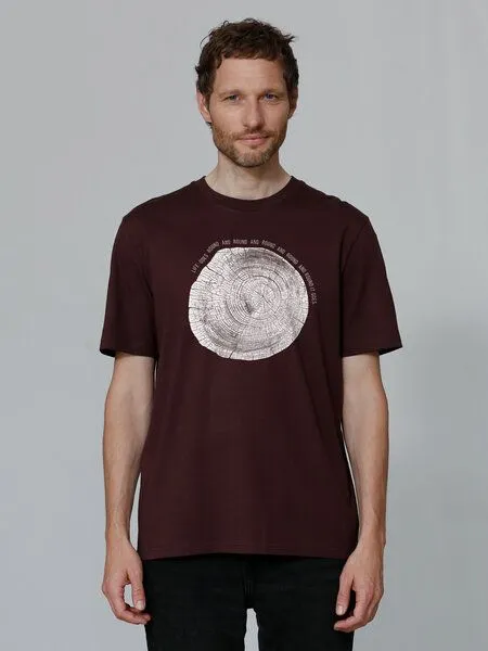 watapparel watapparel T-Shirt Unisex Baumscheibe, Red brown, – Produktbild 2 von 4