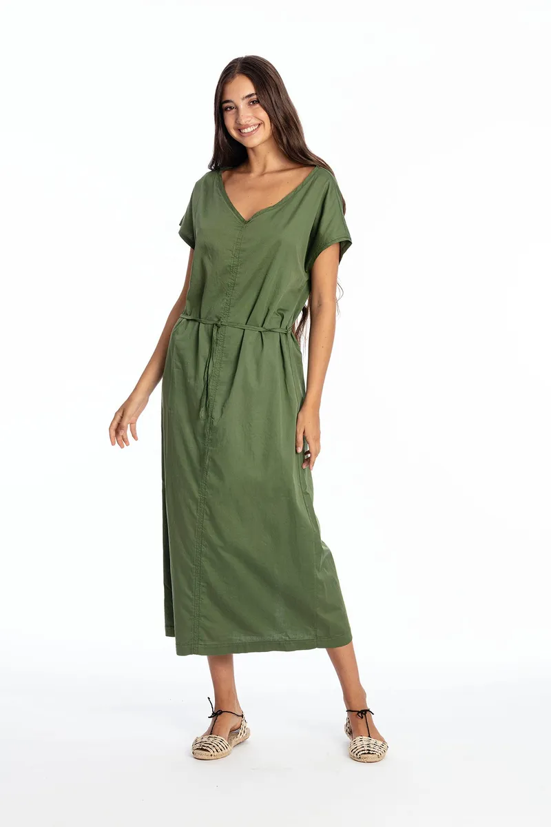 RAVENS VIEW IBIZA RAVENS VIEW IBIZA Damen vegan Kleid Tessa Waldgrün, Dunkelgrün, – Produktbild 1 von 3
