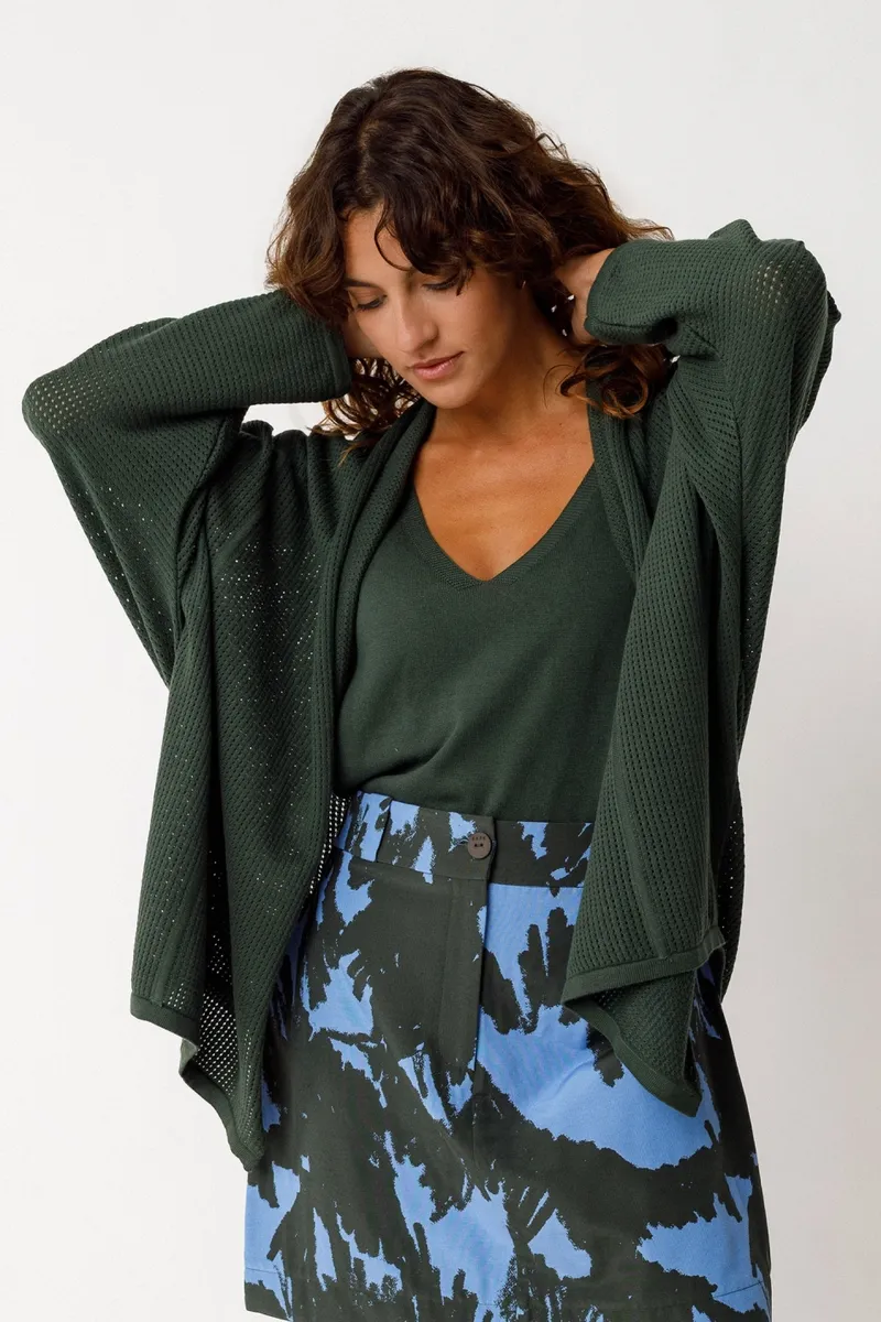 SKFK SKFK Damen vegan Strickjacke Aras Grün, Dunkelgrün, – Produktbild 2 von 2
