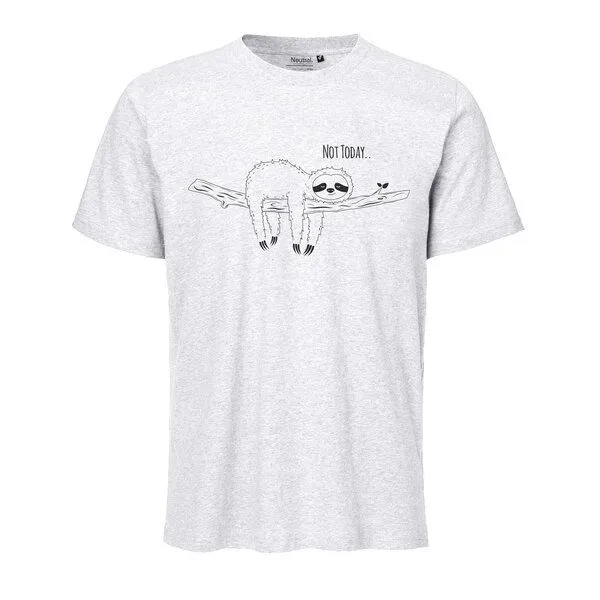HANDGEDRUCKT HANDGEDRUCKT "Not Today..." Unisex T-Shirt, Ash grey, – Produktbild 1 von 3