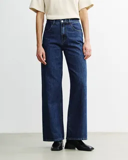 Rotholz Rotholz Damen vegan Jeans Mit Ausgestelltem Bein, Dunkelblau – Produktbild 1 von 1