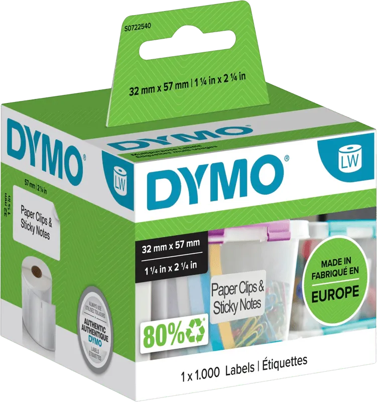 Dymo Thermo-Etiketten 57x32 abl.Vielzweck (1 Rolle à 1000 Etiketten) – Produktbild 3 von 5