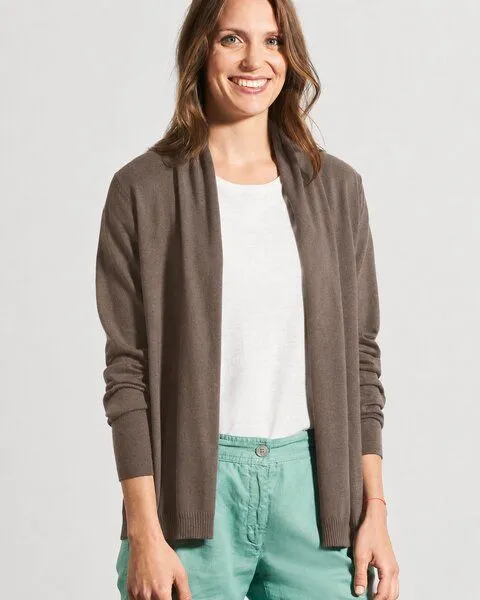 HempAge HempAge Sommerliche Strickjacke Hanf/Biobaumwolle, Dust (braun), – Produktbild 1 von 4