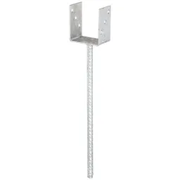 Alberts ALBERTS U-Pfostenträger/Betonanker Riffelstahl, fvz, zEinbet., BxH 91x100mm, L Anker 400mm – Produktbild 1 von 1