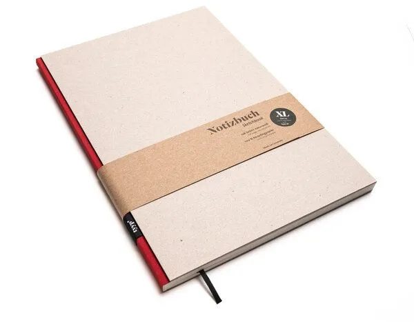 tyyp tyyp Nachhaltiges großes Design-Notizbuch (Recyclingkarton), Rot, – Produktbild 1 von 4