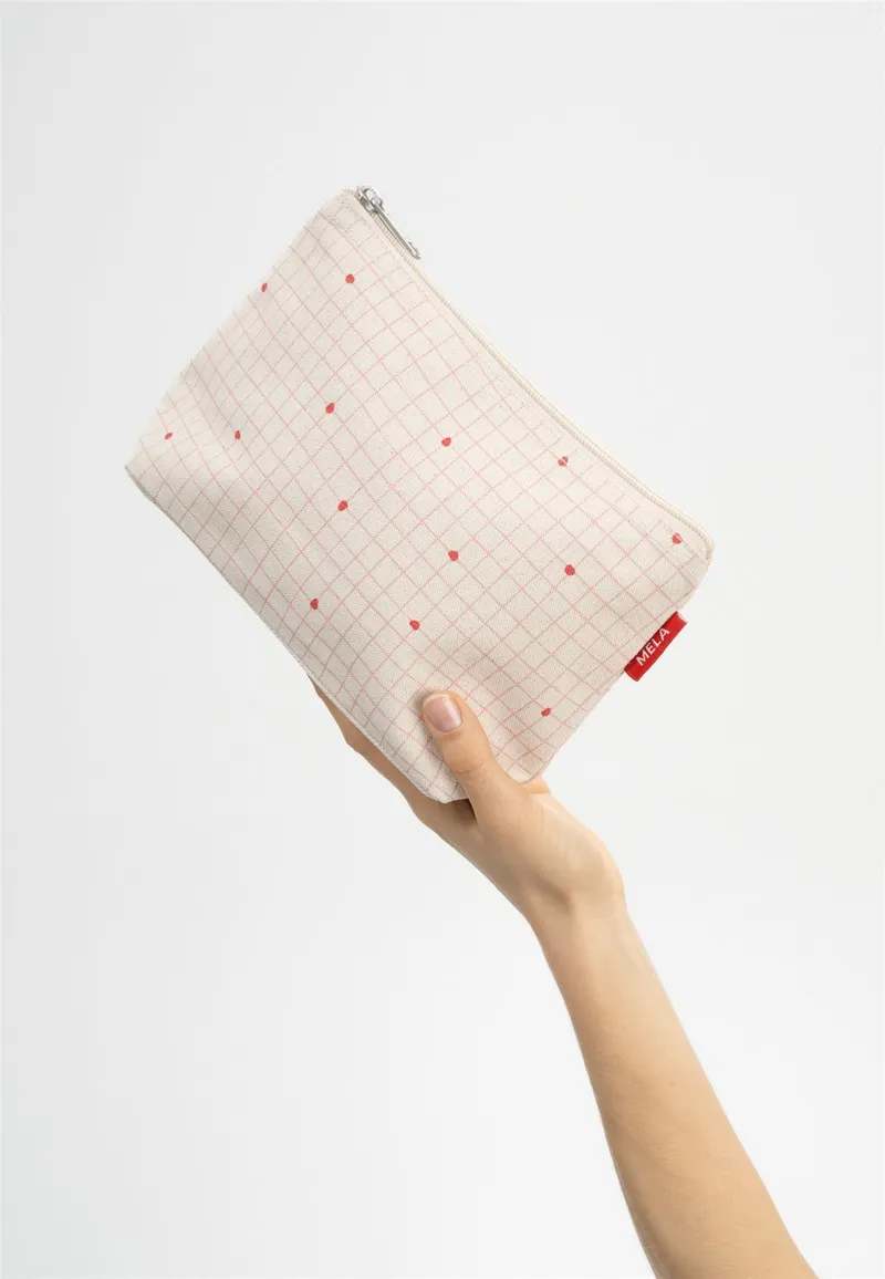 MELA Kosmetiktasche Groß GOTS, Candy grid, – Produktbild 1 von 2
