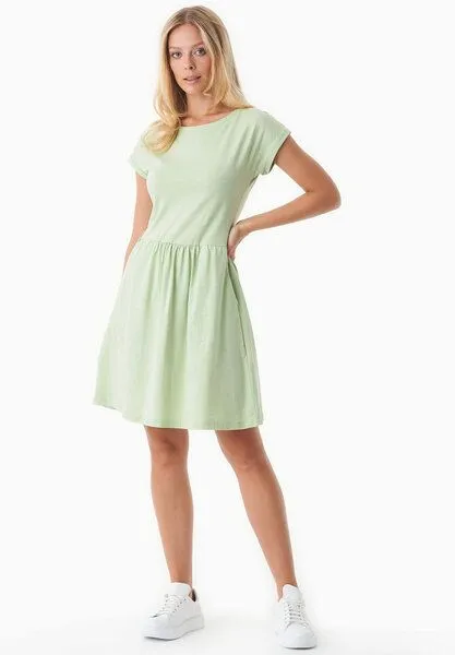 ORGANICATION ORGANICATION Slub-Jersey-Kleid aus Bio-Baumwolle, Foam green, – Produktbild 1 von 4