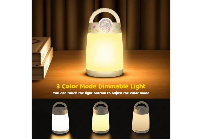 SUPPOU LED Nachtlicht LED Nachttischlampe Touch Dimmbar Kinderzimmer Akku Nachtlicht Einhorn, LED fest integriert, Dimmbar Timer Kabellos – Produktbild 2 von 5