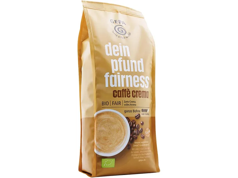 gepa GEPA Bio-Kaffee "Dein Pfund Fairness" café crema, ganze Bohne, 500 g – Produktbild 1 von 1