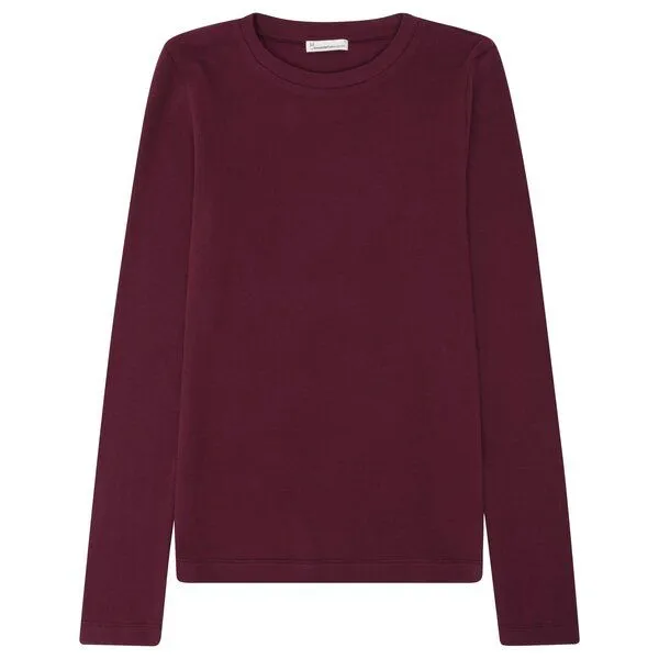 KnowledgeCotton Apparel KnowledgeCotton Apparel Longsleeve Rib Scoop Neck, Fig, – Produktbild 1 von 3