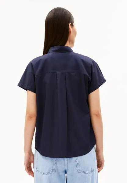 ARMEDANGELS ARMEDANGELS LARISAANA Damen Bluse aus 100% Bio-Baumwolle, Tinted navy, – Produktbild 2 von 4