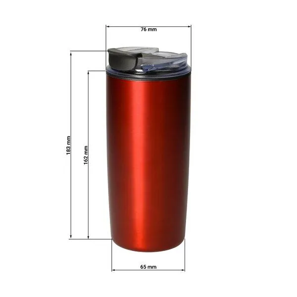 elasto elasto Kaffeebecher "Arabica" aus robustem Edelstahl - doppelwandiger Isolierbecher, Rot, – Produktbild 4 von 5