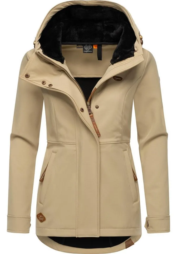 ragwear ragwear Softshelljacke Yba sportliche Damen Outdoorjacke mit Kapuze, Braun, – Produktbild 5 von 5