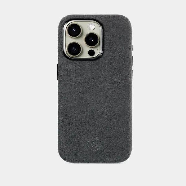 GOOD WILHELM GOOD WILHELM iPhone Pro Hülle JOSEPH aus italienischem Alcantara (vegan), Charcoal black, – Produktbild 3 von 3