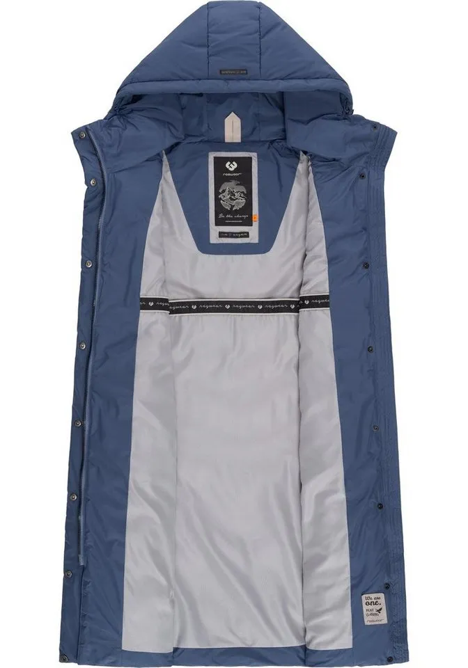 ragwear ragwear Steppweste Suminka Vest Wasserdichte, lange Damen Winterweste, Blau, – Produktbild 3 von 3