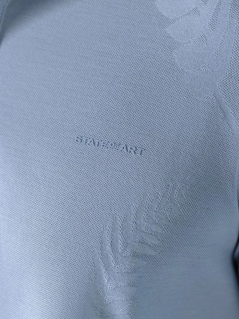 State of Art State of Art Polo Piqué Blattmuster Hellblau - Größe XL, Hellblau, – Produktbild 3 von 5