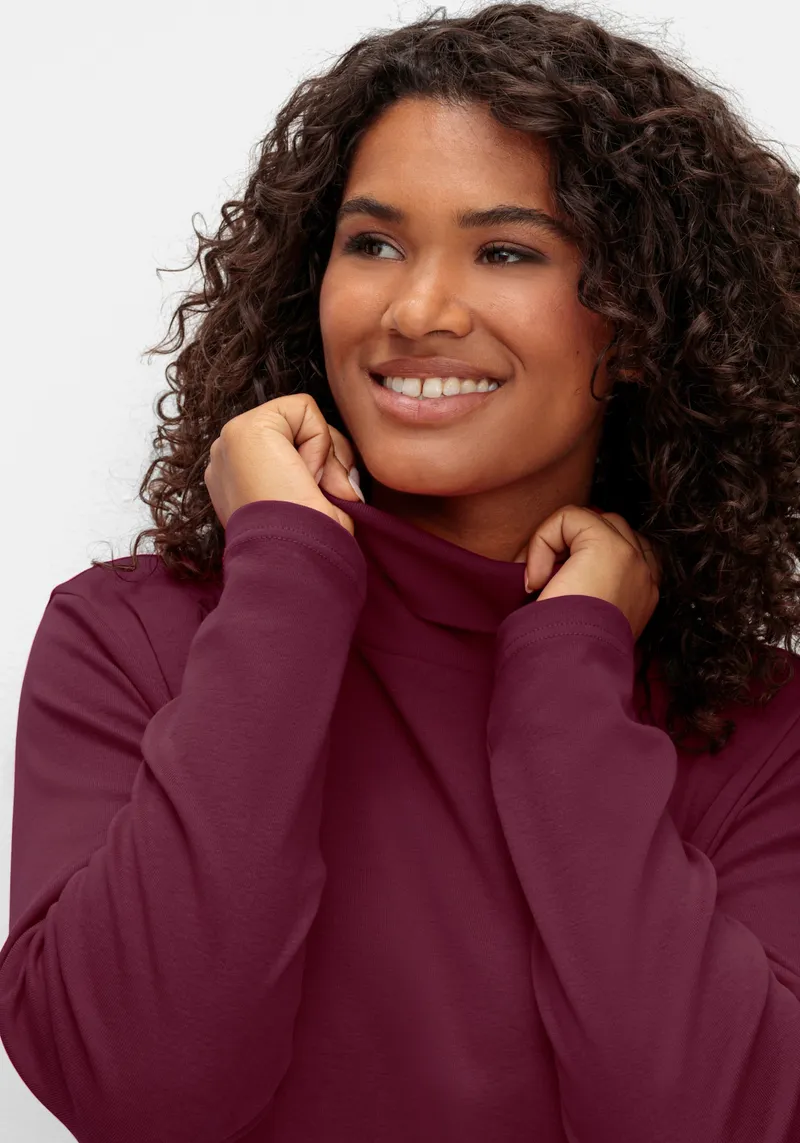 sheego Rollkragenshirt bordeaux, Bordeaux, – Produktbild 2 von 2