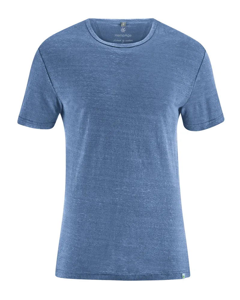 HempAge Hempage Herren vegan T-Shirt Regular Fit Blueberry, Blau, – Produktbild 1 von 2