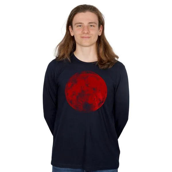 HANDGEDRUCKT HANDGEDRUCKT "Supermond" Männer Longsleeve, Navy, – Produktbild 1 von 3