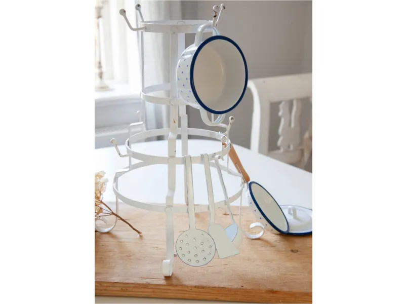 Glückskäfer Glückskäfer Emaille Koch-Set für Spielküche 5-teilige Küchenutensilien, Weiß, natur, blau, – Produktbild 2 von 2
