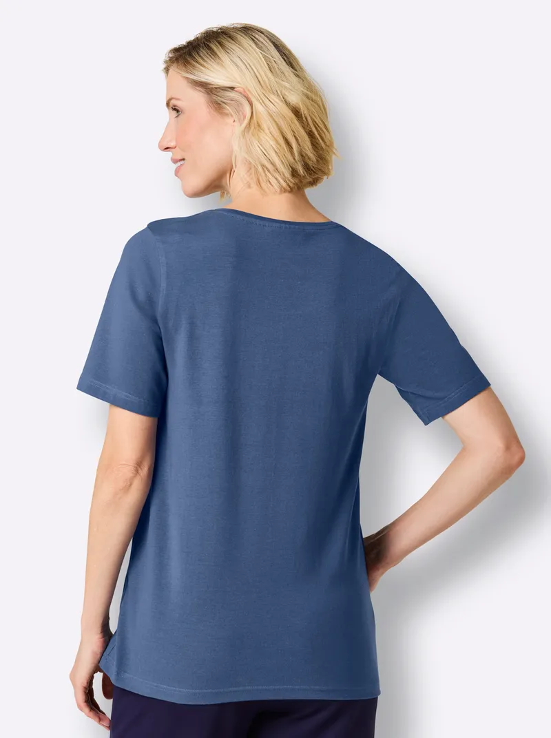 Catamaran Sports Freizeitshirt salbei + jeansblau + marine, Salbei + jeansblau + marine, – Produktbild 3 von 3