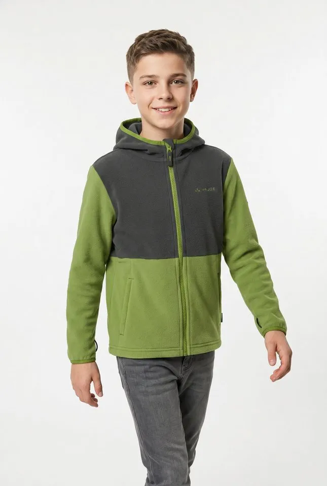 Vaude Vaude Kapuzenfleecejacke Kids Pulex Hooded Jacket II mit Kapuze, atmungsaktives Material, mit Eingrifftaschen, Grün, – Produktbild 2 von 3