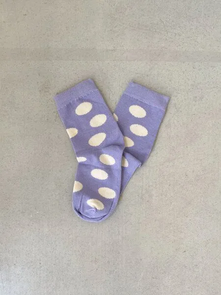 Jutelaune Jutelaune Polka Socks - GRS und OEKO-TEX Zertifizierungen, Malve & weiss, – Produktbild 1 von 3