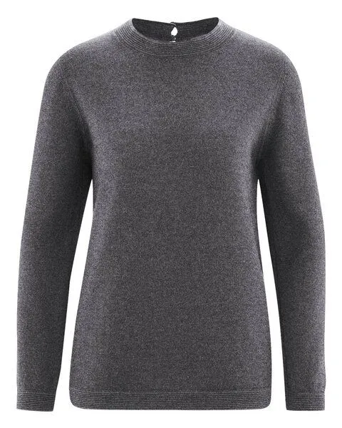 HempAge HempAge Warmer Wollpullover Wolle/Hanf/Biobaumwolle, Anthrazit(schwarz), – Produktbild 1 von 4